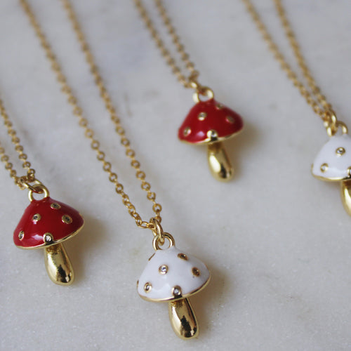 Mushroom Necklace • 24k Gold Filled